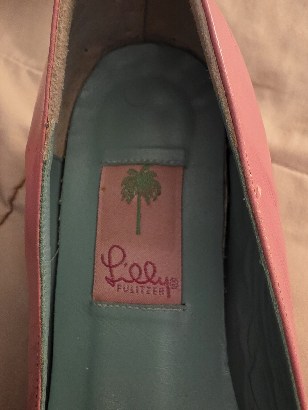 VTG VGC Lilly Pulitzer Pink Flats With Flower Detail -- Size 9M - Picture 3 of 7